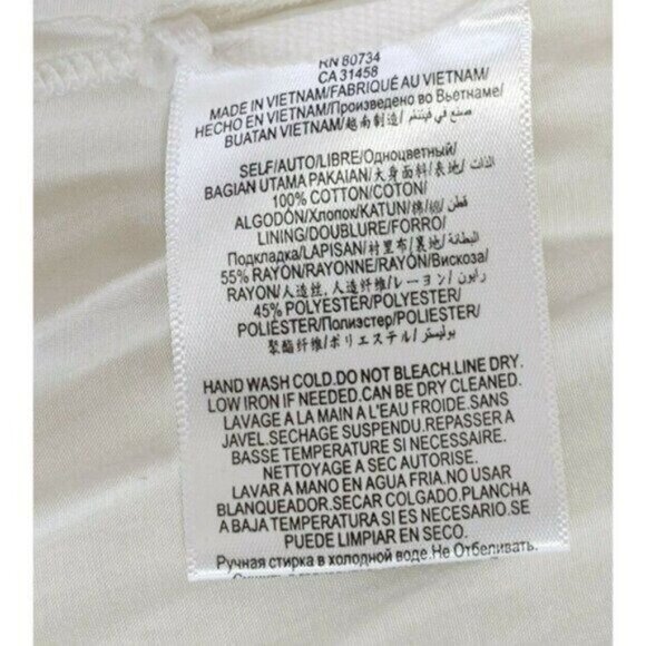 BCBGMaxAzria Dress XXS White Gauzy Resort Beach Beckie Off Shoulder - Picture 10 of 11